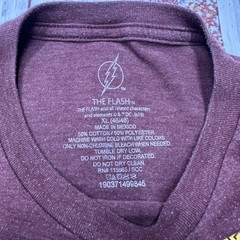 The Flash T-shirt Mens XL Maroon DC Universe Cotton/Poly Blend Soft Lightweight