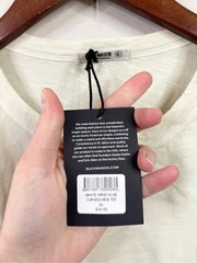 Buck Mason white sand slub curved hem tee shirt size Xl new flaw