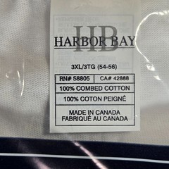 Harbor Bay White T-shirt V-Neck Lot of 6 (3x 2-packs) Size 3X Casual Male XL/DXL