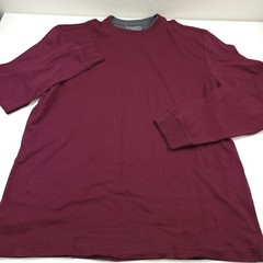 Club Room Plum Red Doubler Crewneck Long Sleeve T-Shirt Tee Mens Size Large