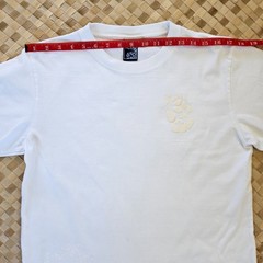 Namitatsu Japan Shirt Mens Large White on White Puff Print Graphic Tee Fuji Rare