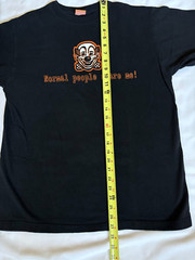 Vintage Normal People Scare Me Shirt Black Medium Clown Funny Skate Grunge Punk