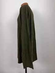 Vintage Ribbed V-Neck Shirt Men XL Minimal Olive Rayon Cotton Long Sleeve Murano