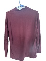 John Ashford Adventure Shirt Mens L Large Maroon Crew Neck Long Sleeve Tee VTG