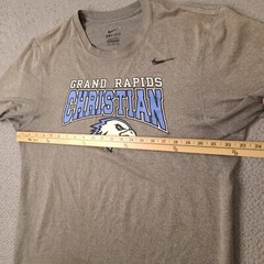 Nike Grand Rapids Christian Eagles T-Shirt Mens Teens XL Gray Dri Fit Sports