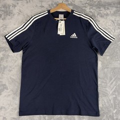adidas Men’s Essentials 3-Stripes Tee Navy Blue White Size Medium GL3734 NWT