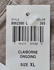 Vtg Claiborne T-Shirt Men’s XLarge Neutral SAND 100% Cotton Pullover Y2K NWT