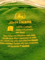John Deere American Classic T Shirt Green Large Cotton Logo Graphic