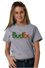 Funny Marijuana BudEx When You Need Pot Joke Womens or Mens Crewneck T Shirt Tee