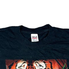Wildlife Graphic Print T-Shirt Tiger Single Stitch USA T-Shirt Black Mens XL