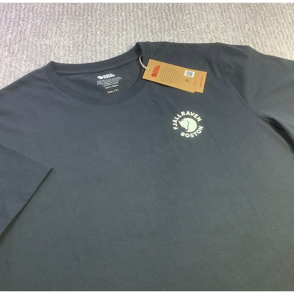 Fjallraven Kanken T-shirt Boston Black Organic Cotton Tee Unisex Size XXL NWT