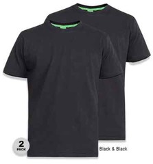 D555 Duke Big Mens 2 Pack Crew Neck T-Shirt Black/Black 2XL-8XL KS16894