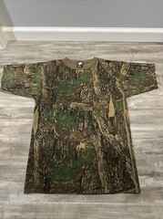 Vtg 80s Ace Sportswear Pocket T Shirt Sz M Camo Treebark SS Made in USA