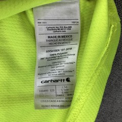 Carhartt Shirt Mens LT Yellow Hi Vis Reflective Pocket Safety Work Tee Top
