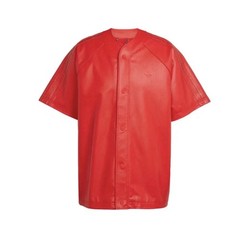 ADIDAS Originals MENS FAUX LEATHER Baseball Jersey Scarlet Red SIZE LARGE