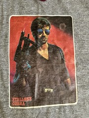 Vntg Gray Maroon Stripes Stallone Cobra 1986 Raglan Bantam Tshirt M 38-40 Small