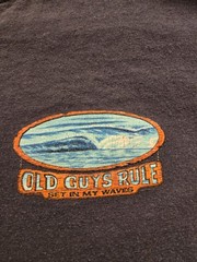 Vintage Old Guys Rule Set In My Waves Faded Blue Tee Men’s XL Surf Dadcore Y2K