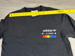 Adidas Long Sleeve Shirt Black Rainbow Graphic Logo Chest 39” Length 27” Mens M