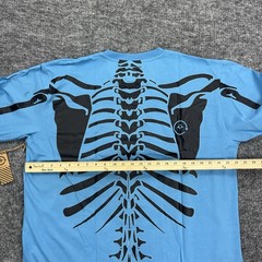 LRG Dead Serious Shirt Mens XL Blue Skeleton Lifted Research Group Kanye Glow