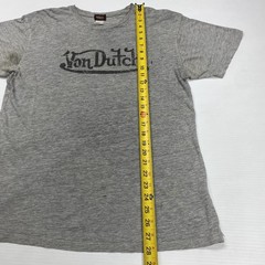 Vtg Von Dutch Script Spellout Logo Mens Shirt M Gray Y2K Retro Punk USA Graphic