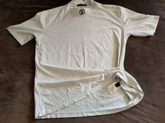 LOUIS VUITTON WHITE HIGH NECK / COWL NECK EMBROIDERED MONOGRAM T-SHIRT MEDIUM