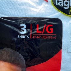 Hanes Men White Short Sleeve Crew Neck T-Shirts 3 Pack Size L
