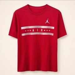 Air Michael Jordan 1985 No. 23 Jumpman Red T- Shirt Silver Foil Vintage- Size M