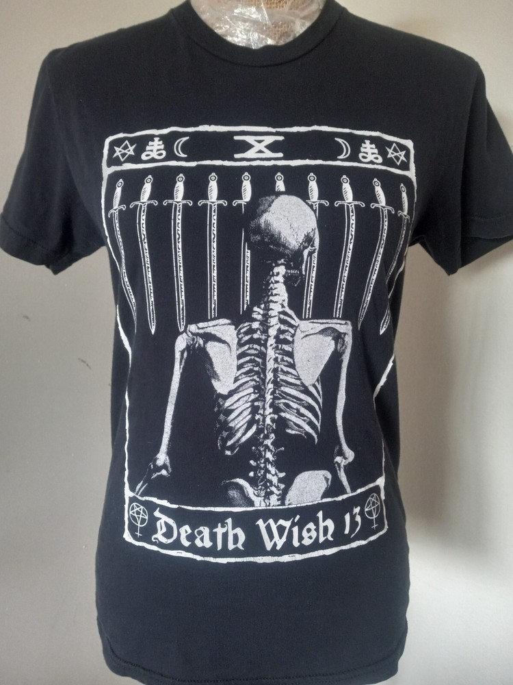 Death Wish 13 Tshirt XSmall Black Skeleton Swords