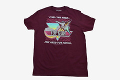 Top Gun Mens I Feel The Need…The Need For Speed! Burgandy Shirt New Large