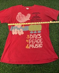 2008 Woodstock Music & Art Fair 1969 Reprint T-Shirt Vintage Style Mens Large