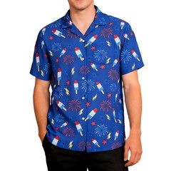 4th of July Hawaiian Shirt for Men Women, Funny American Flag Ice Cream Firew…
