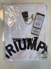 Triumph Motorcycles Burnham T Shirt Mens XL White Soft Cotton Casual Arch Logo