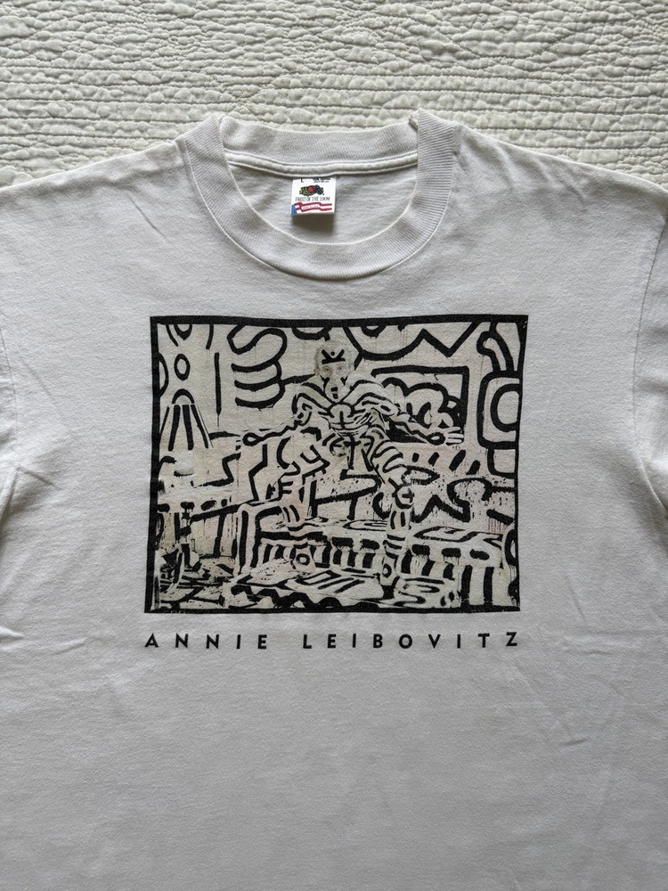 Vintage Keith Haring T Shirt 90s Annie Leibovitz Portrait Made In USA Large