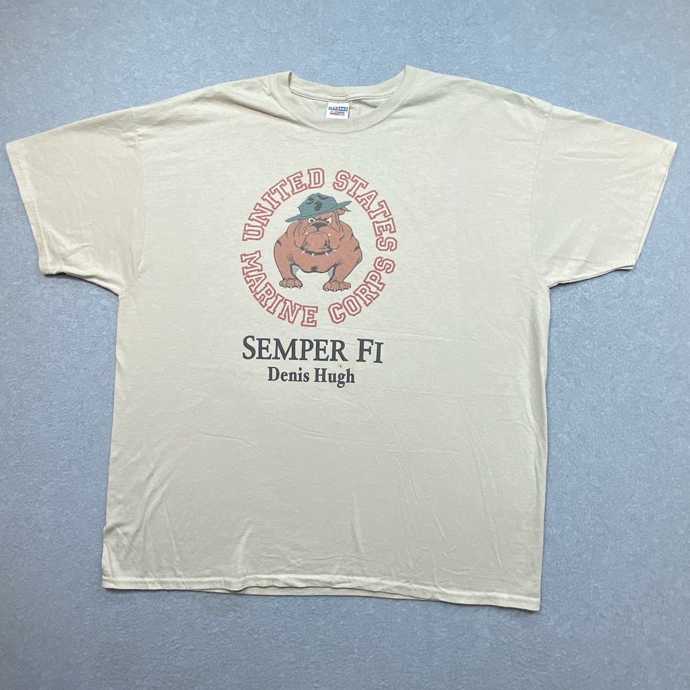 Y2K US Marine Corps T-Shirt Men’s 2XL Bulldog Military Semper Fi