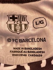 Barca FC Barcelona Mens Polyester Tshirt Sz L Black All Over Print Soccer Futbol