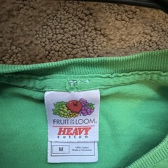 Fruit of the Loom Heavy Cotton Green Nerds Rule Graphic T-Shirt M Crew Neck