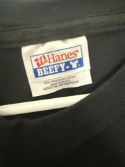 Hanes Beefy-T Black Cotton Haunted History Graphic Tee Crew Neck XL