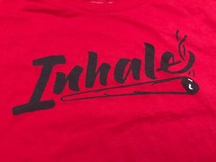 INHALE CLOTHING COMPANY T SHIRT MENS 3XL XXXL RED BLACK JOINT SMOKE WEED POT CO.
