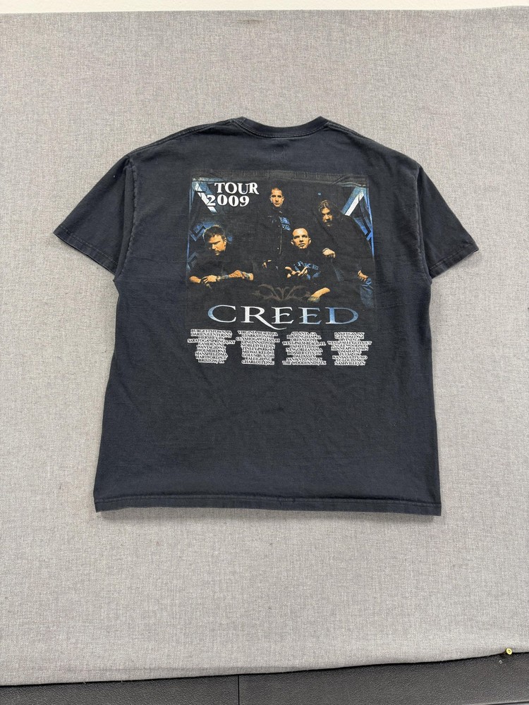 2009 Creed Tour T-Shirt Mens XL Black Band Rock Music Graphic Tee Dad Rock