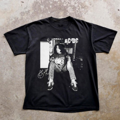 NEW RARE ACDC Bon Scott Classic Short Sleeve Black All Size Gift Shirt VC2003