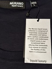 Murano Liquid Luxury Men’s Solid Navy Crew Neck Short Sleeve T-Shirt Size L