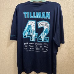 Pat’s Run 18th Annual, 42 Pat Tillman T-shirt Mens Navy as shown 2xl.