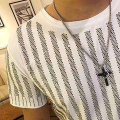 Men Rhinestone T-Shirt Luxury Hot Drill Short Sleeve Cotton Casual Slim Tee Top