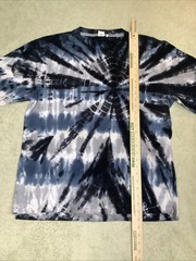 Reverse Threads Mens Tie Dye Blue White Long Sleeve Cadual Pull On Shirt L