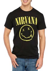 Nirvana Kurt Cobain SMILEY FACE Black T-Shirt NWT Authentic & Licensed
