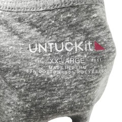 UntuckIt Mens Long Sleeve Notch Neck Gray Shirt Size XXL Marled Soft Comfort