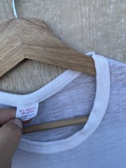 Vintage 50s 60s White Cotton Tee Shirt Large Single Stitch Distressed Frayed