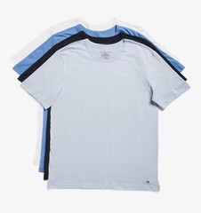 Tommy Hilfiger Men T-Shirts Tees 4 Pack M L XL Cotton Crew Neck Blue Black White