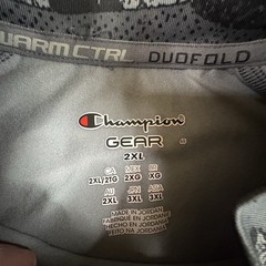 Champion Gear Men’s 2XL Gray Camo DuoFold WarmCTRL Performance LS Mock Neck
