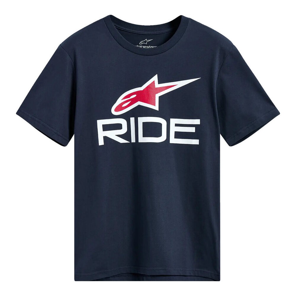 Alpinestars Ride 4.0 T-Shirt Short Sleeve MX MTB Round Neck Freizeit Blue Red